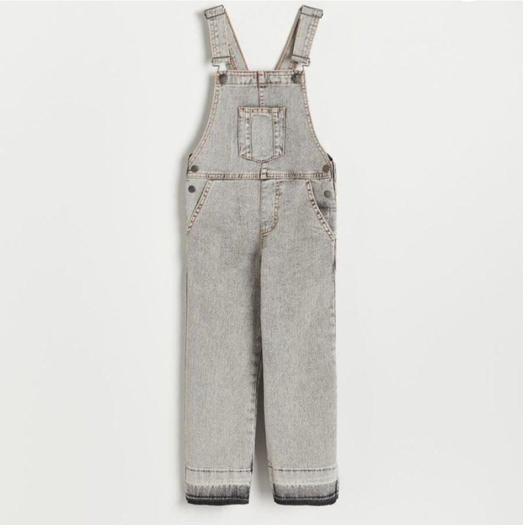 Reserved Girl's Grey Classic Denim Overalls