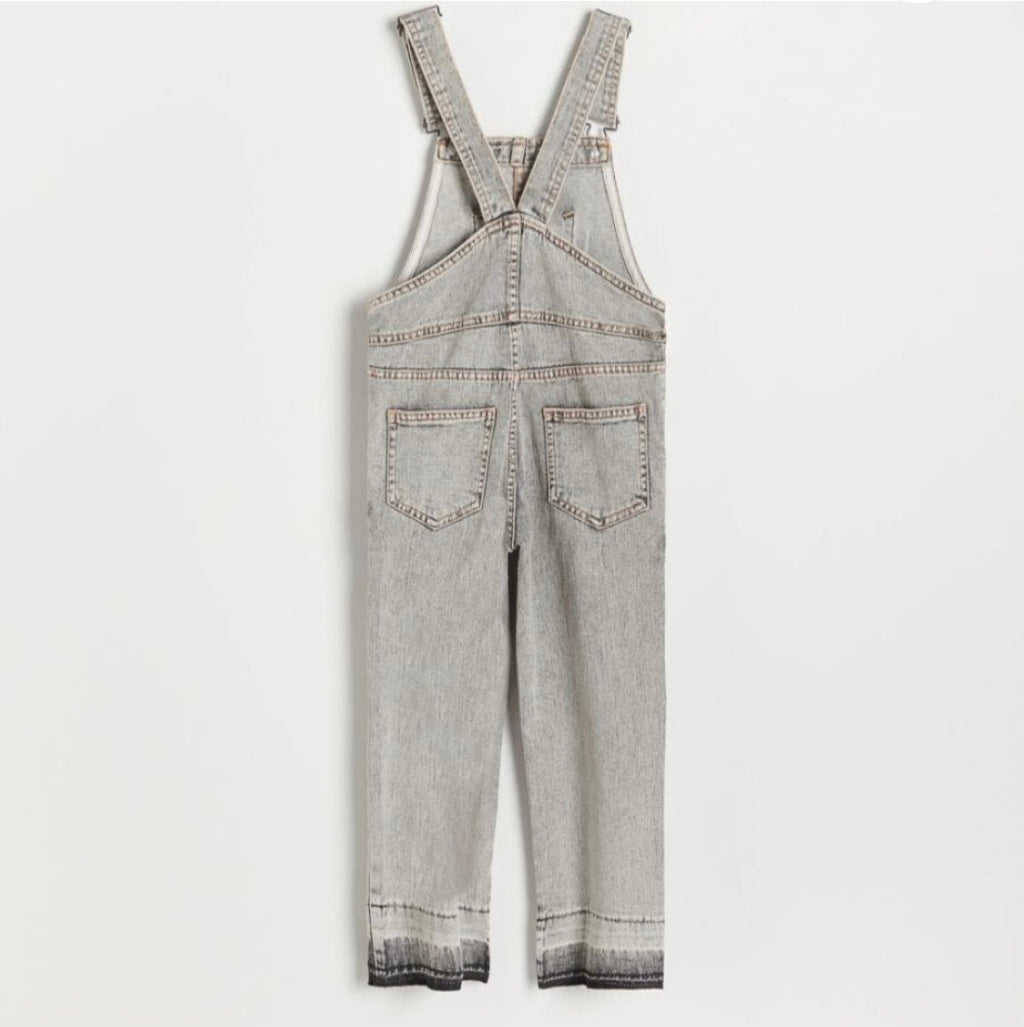 Reserved Girl's Grey Classic Denim Overalls