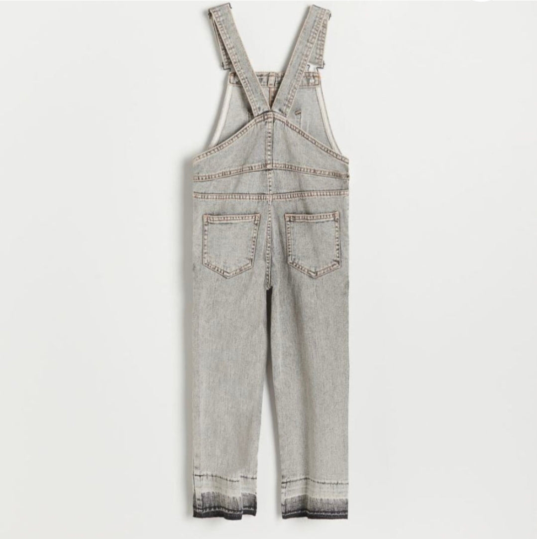 Reserved Girl's Grey Classic Denim Overalls