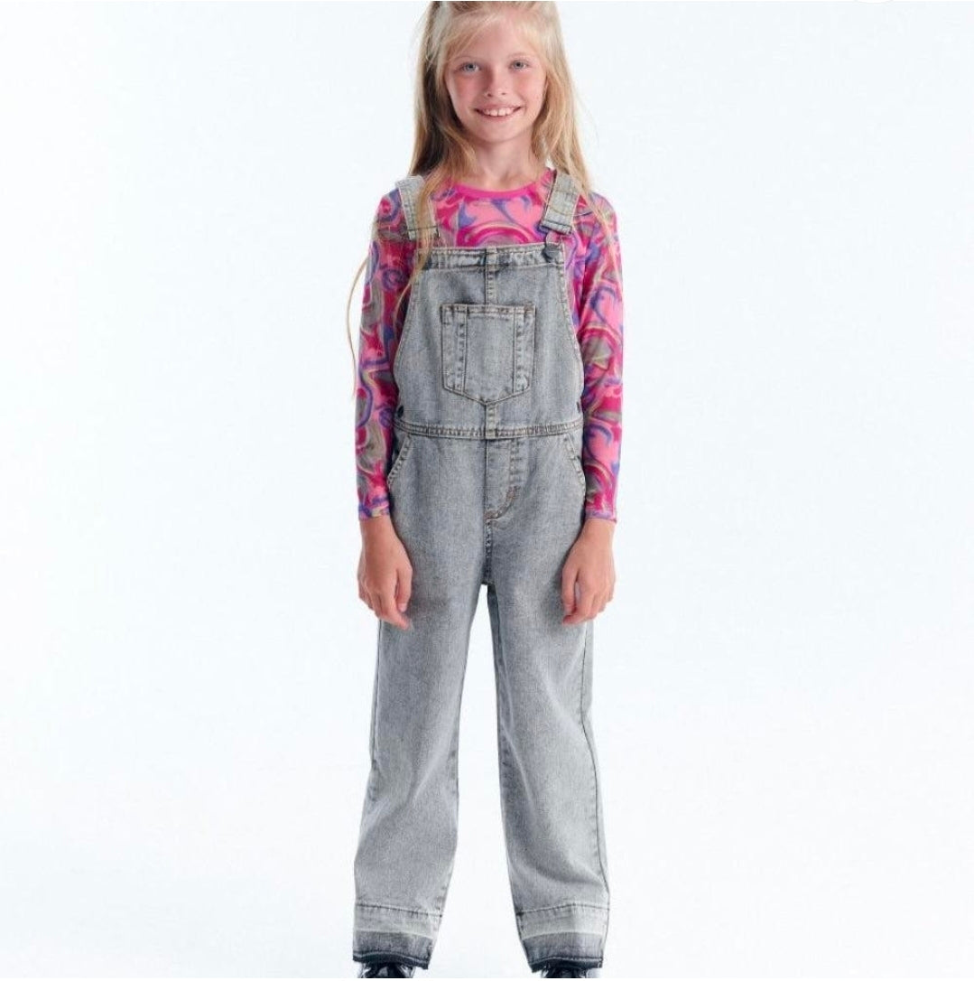 Reserved Girl's Grey Classic Denim Overalls