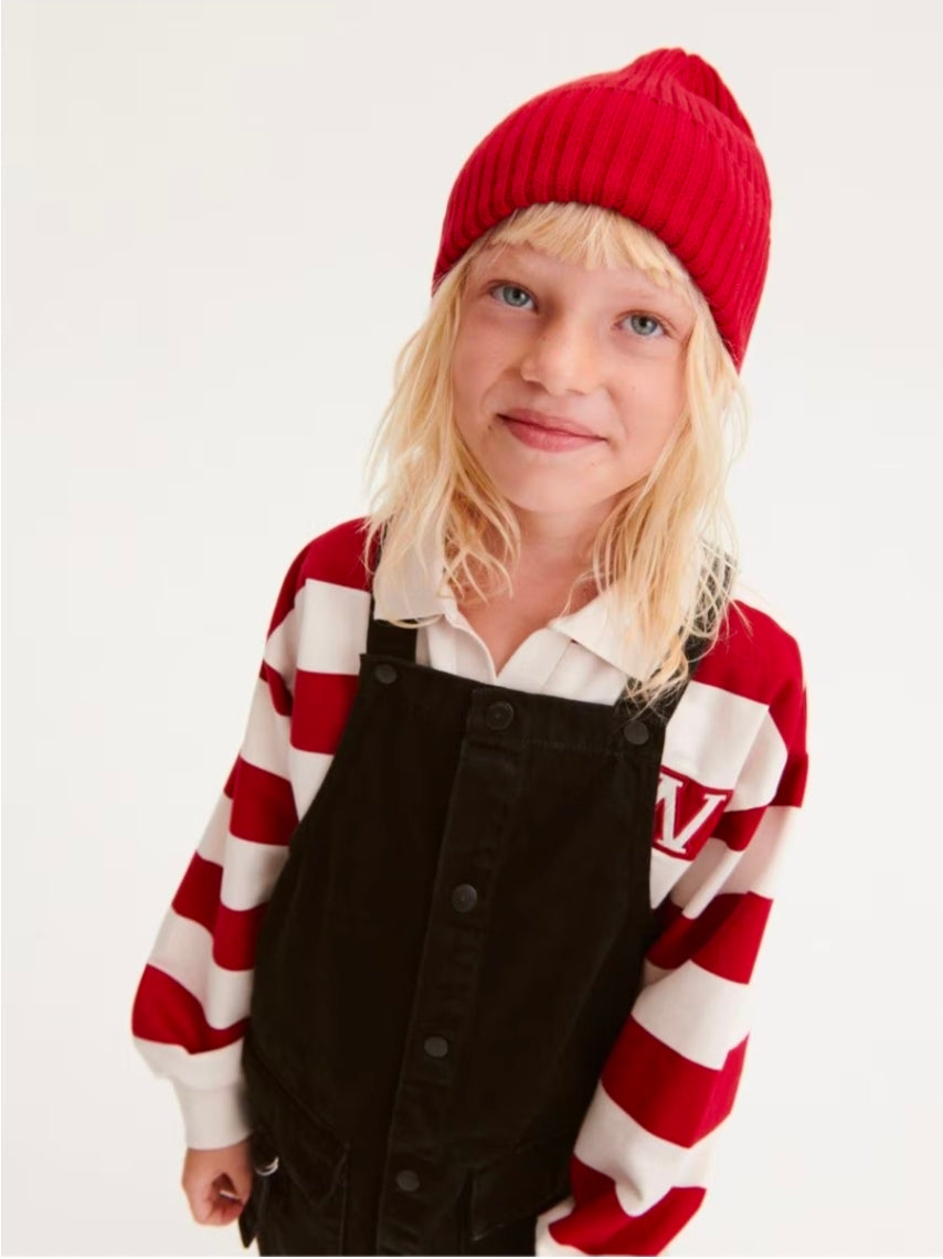 Reserved Girl's Black Buttoned Dress