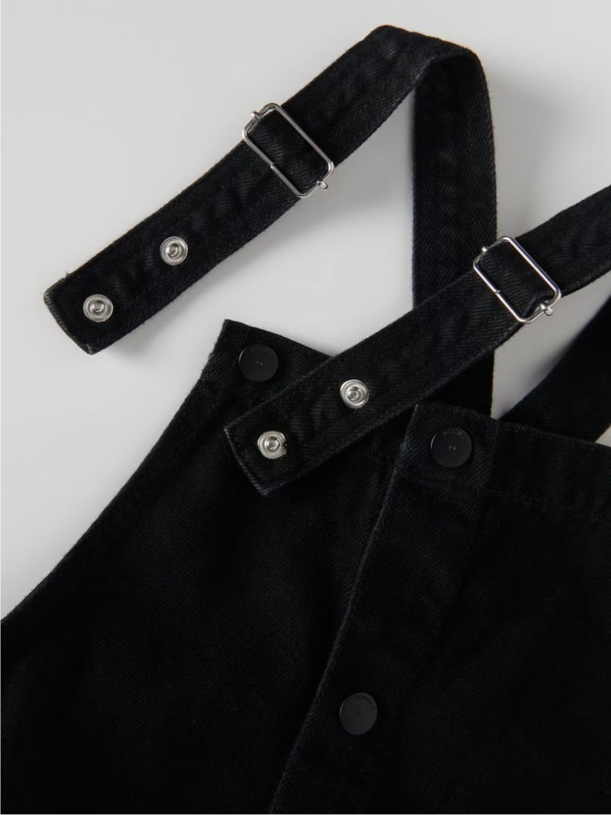 Reserved Girl's Black Buttoned Dress