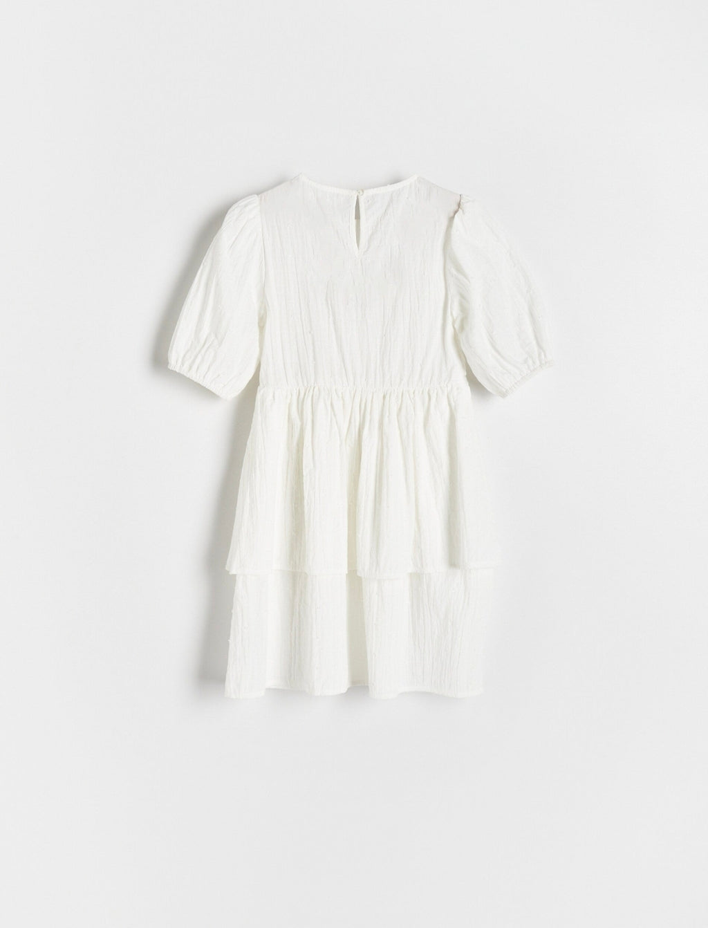 Reserved Girls Off-White Cotton Dress with Ruffles
