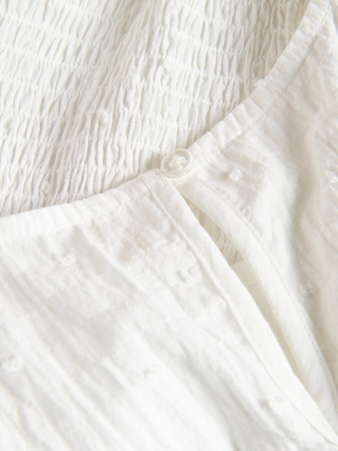 Reserved Girls Off-White Cotton Dress with Ruffles