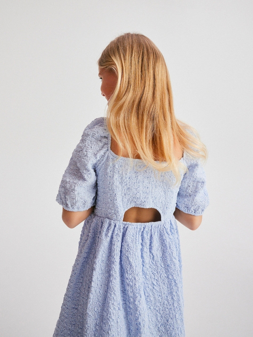 Reserved Girls Dress with Puff Sleeves and Smocked Bodice