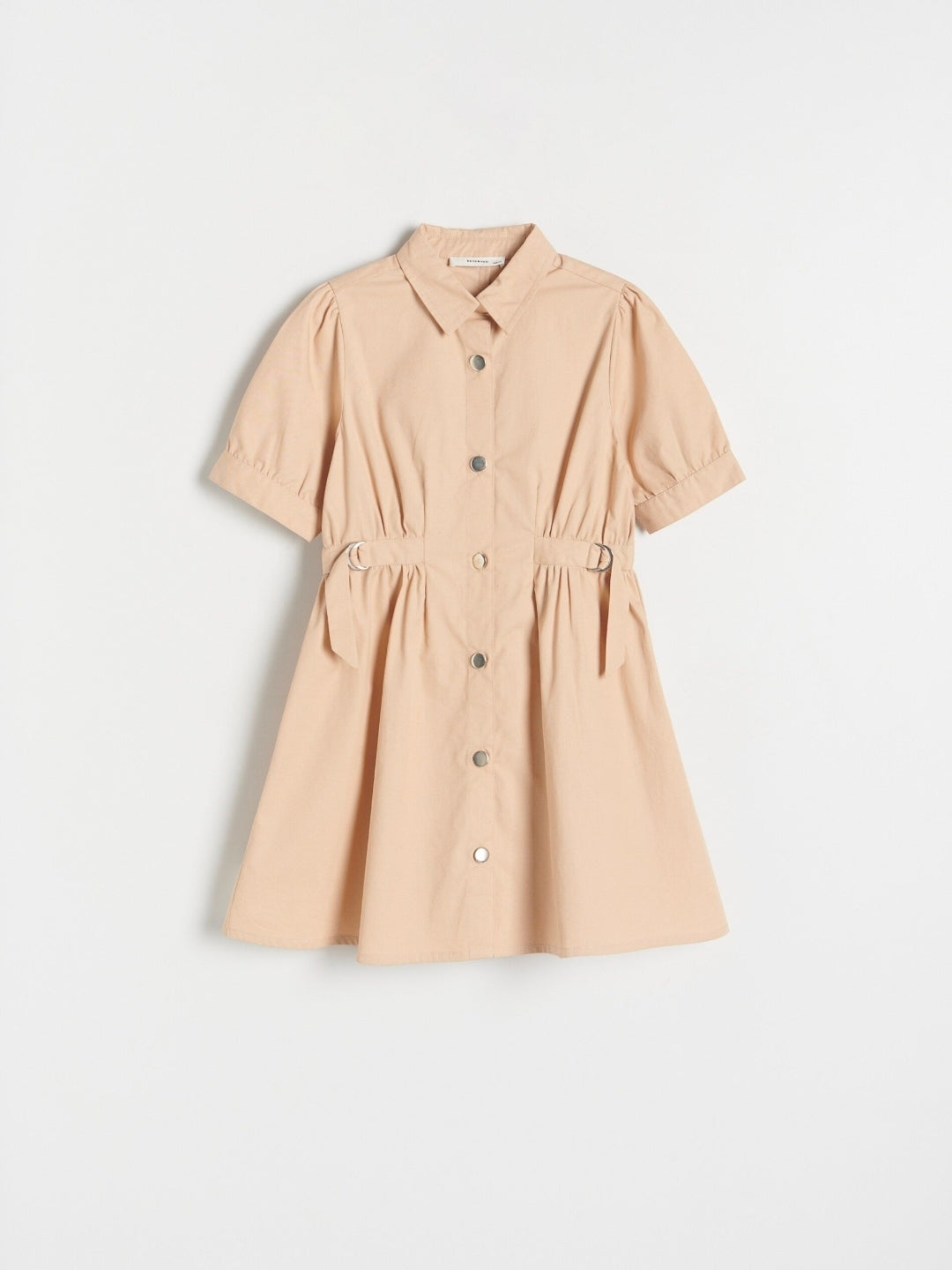Reserved Girls Beige Cotton Shirt Dress