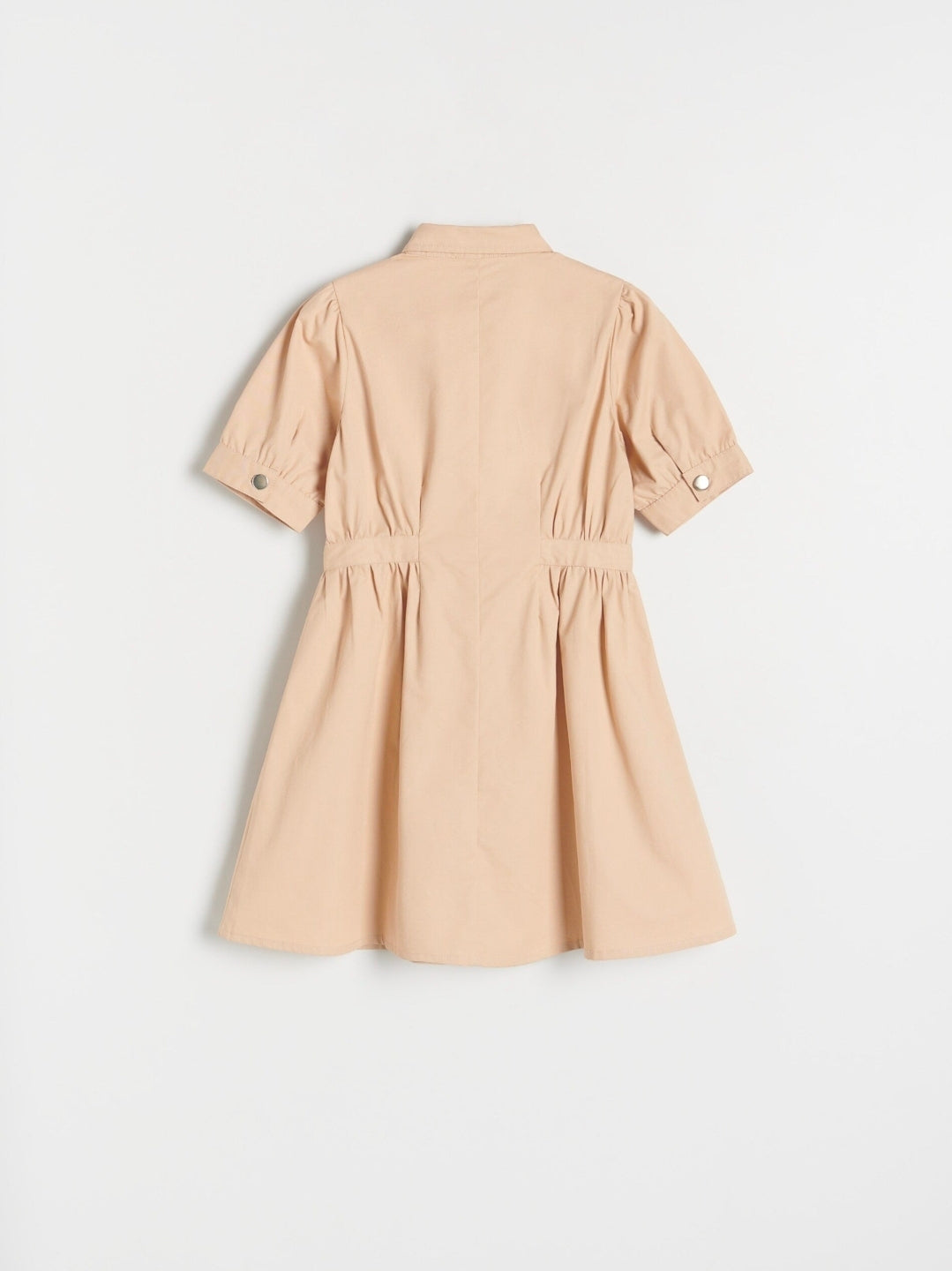Reserved Girls Beige Cotton Shirt Dress