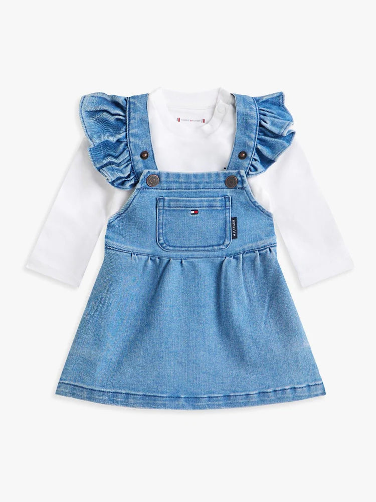 Tommy Hilfiger Blue Denim Dungarees Dress