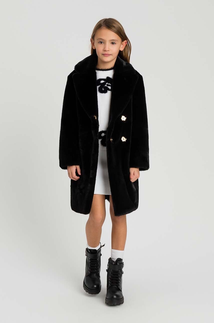 Twinset faux fur coat with belt for girls