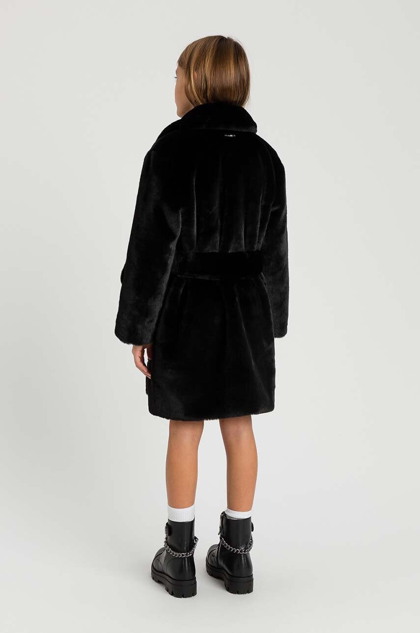 Twinset faux fur coat with belt for girls