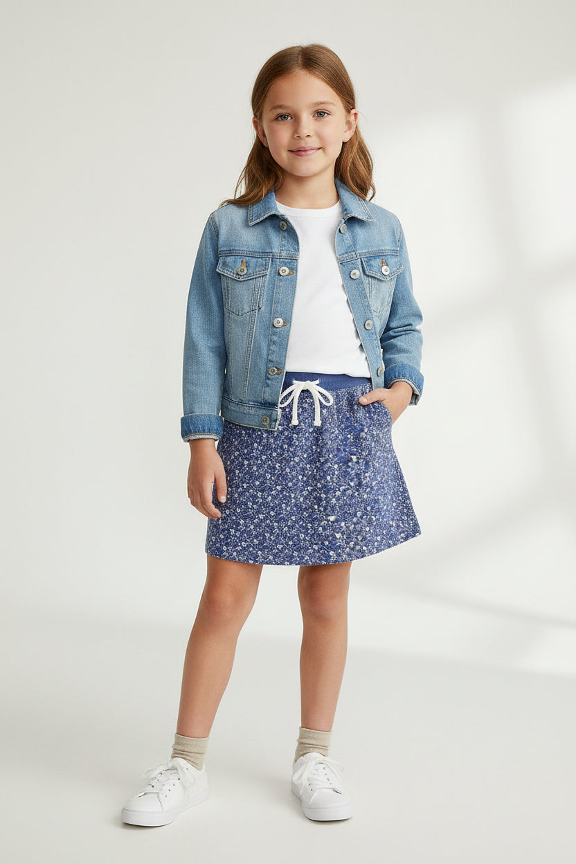 Polo Ralph Lauren Little Girls Floral Quilted Double-Knit Skirt