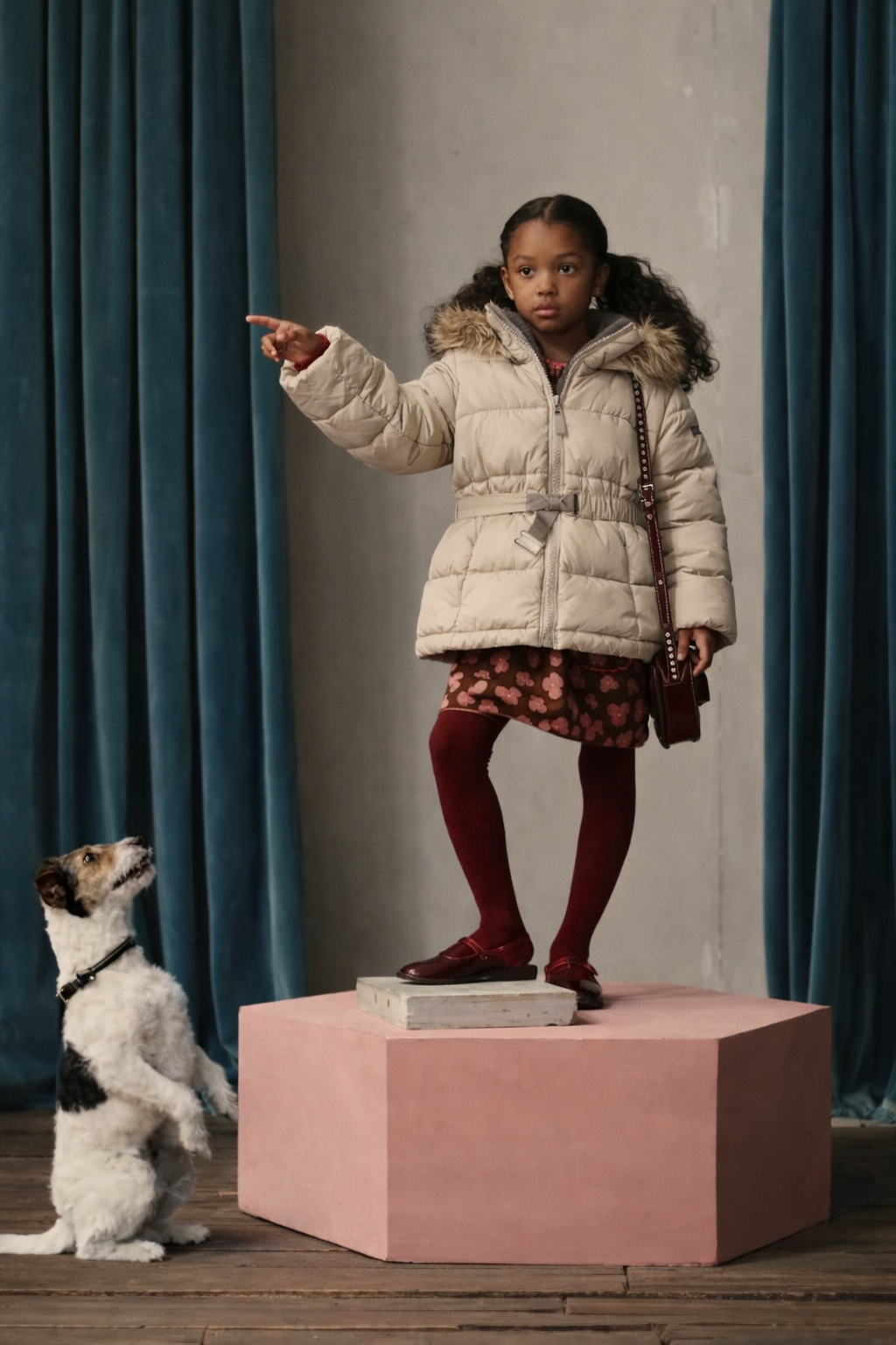 Zara Girls Padded Faux-Fur Hood Coat