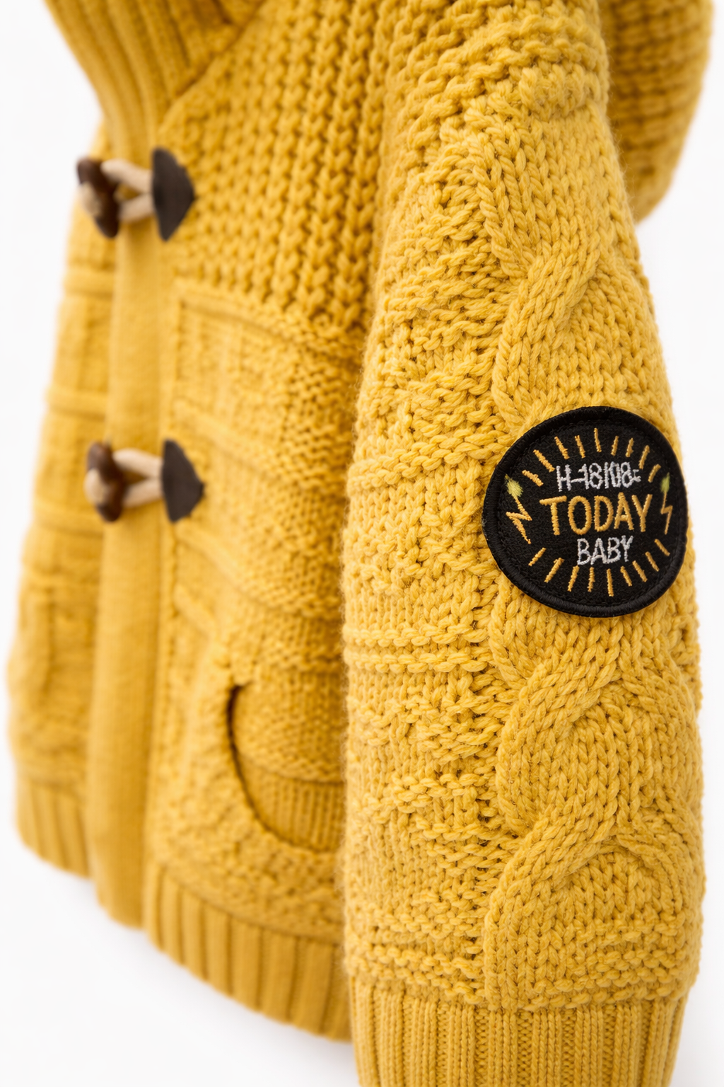 ZARA Textured Knit Hooded Cardigan