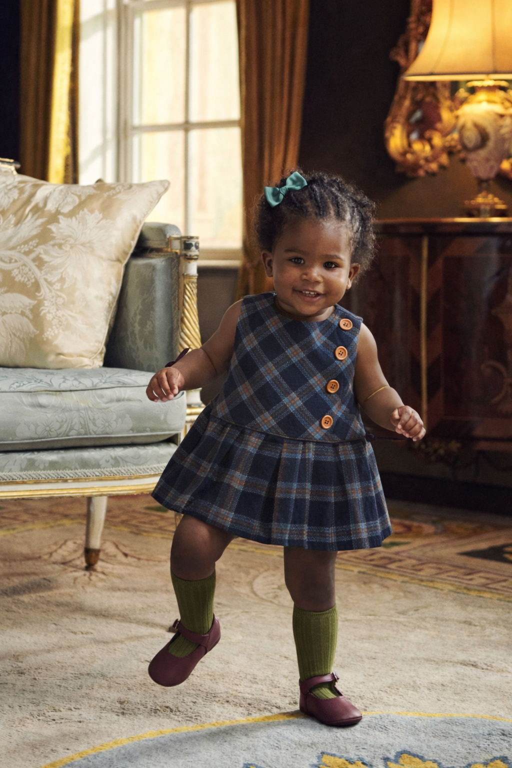 Zara Baby Girl Checked Sleeveless Dress