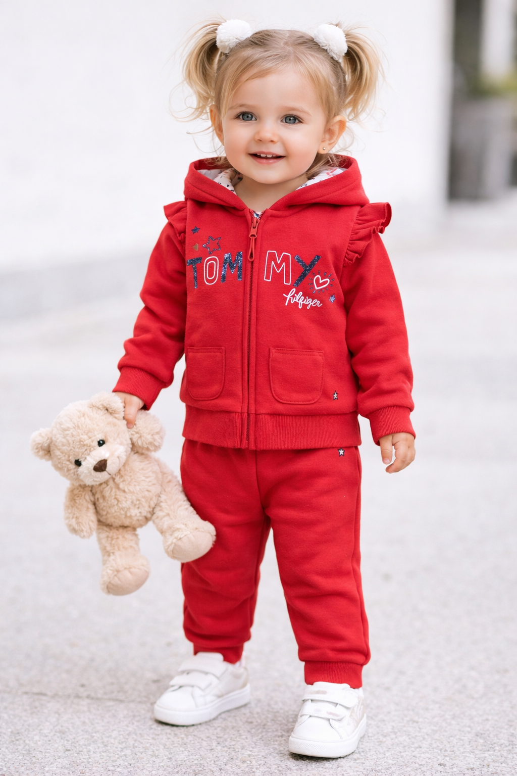 Tommy Hilfiger Baby Girls 2-Pc. Logo-Print Fleece Hoodie & Jogger Pants Set
