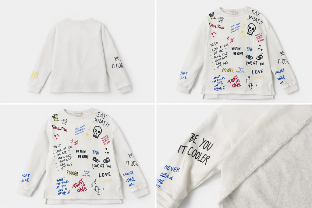Zara Kids Graphic Print Long Sleeve Sweater
