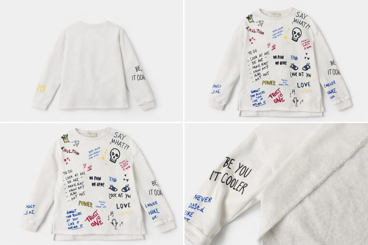 Zara Kids Graphic Print Long Sleeve Sweater