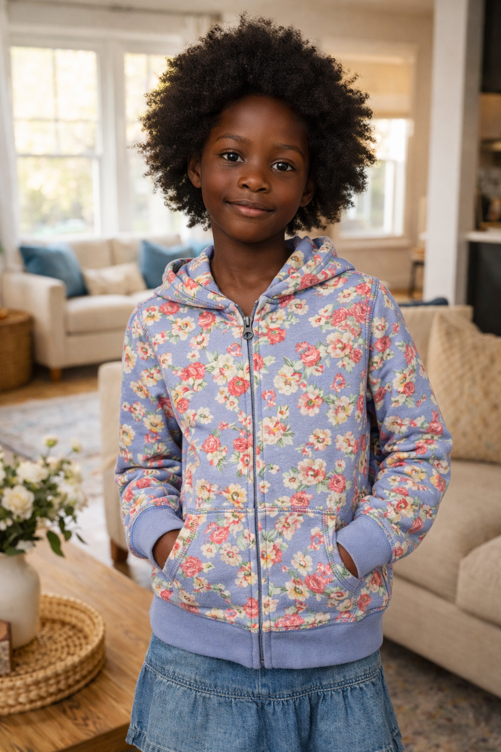 Polo Ralph Lauren Girls' Floral French Terry Hoodie