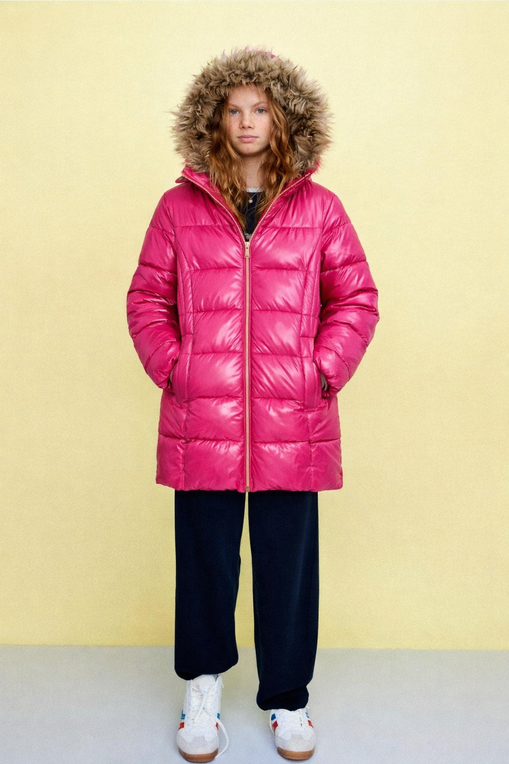 Michael Kors Toddler Girls Hooded Puffer Stadium Coat with Faux-Fur Trim