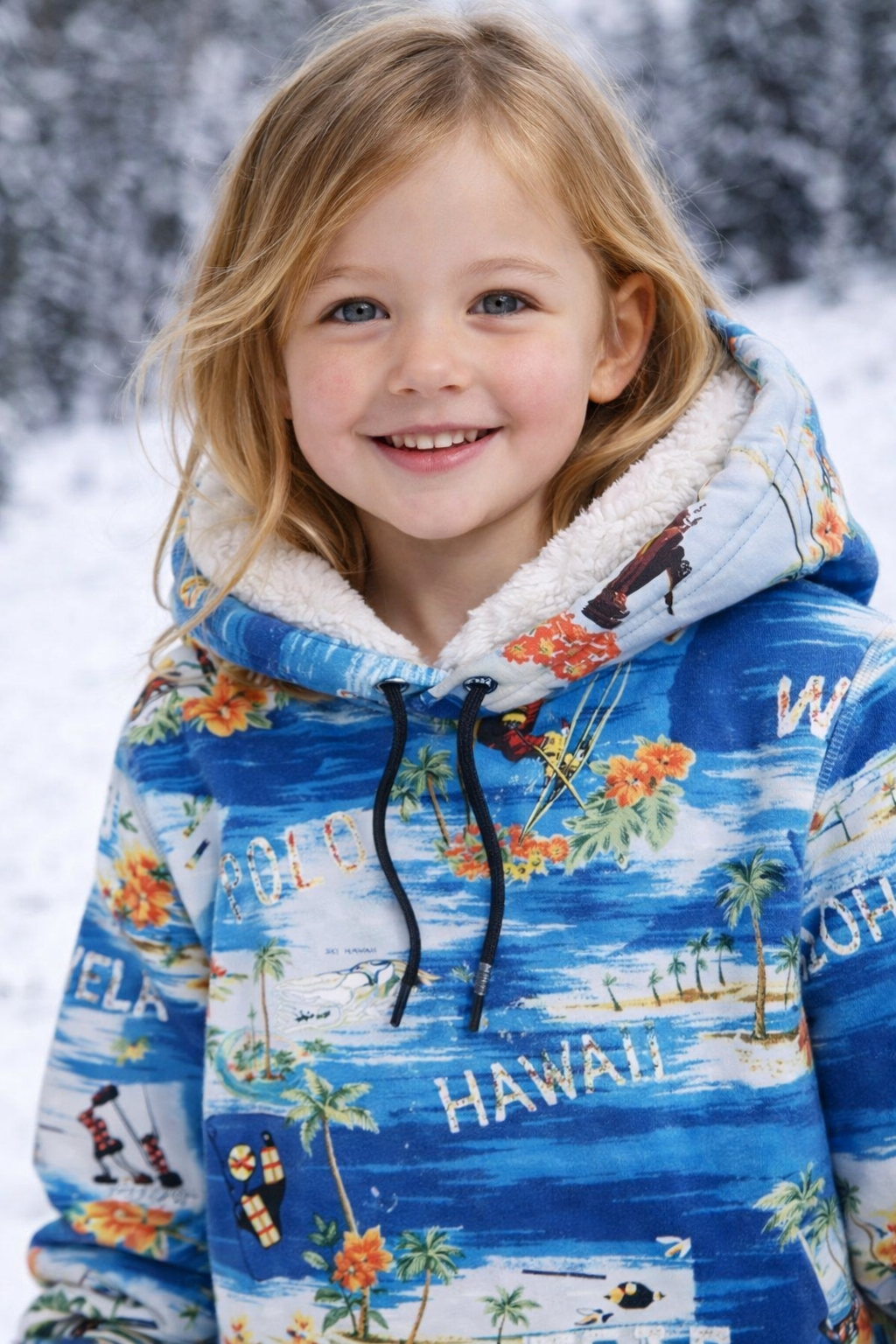 Polo Ralph Lauren Unisex Tropical Ski Print Fleece Hoodie