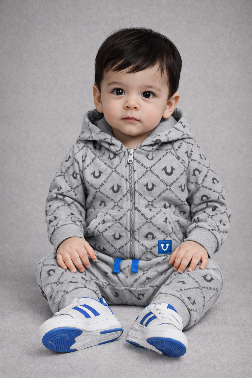 True Religion Baby Boy Light Grey tracksuit Set