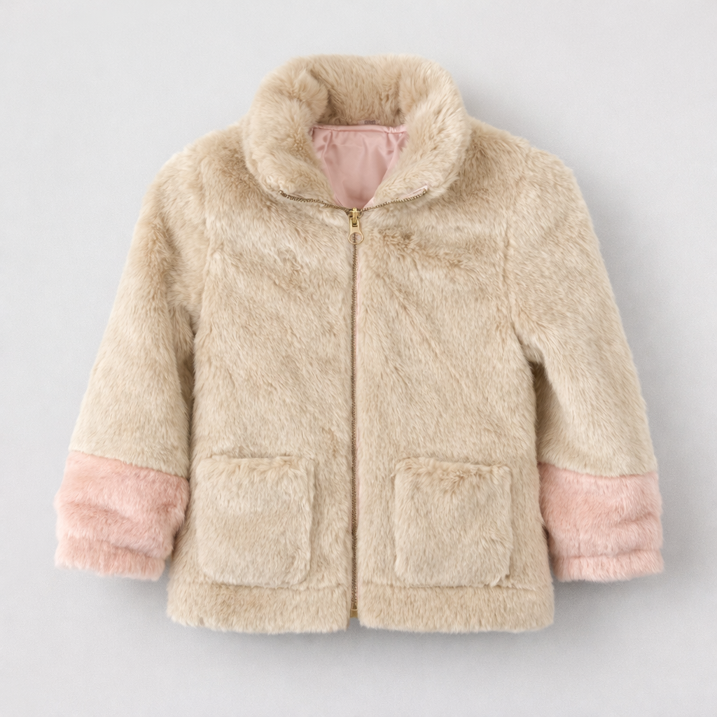 Jessica Simpson Kids Color-Blocked Reversible Faux-Fur Jacket
