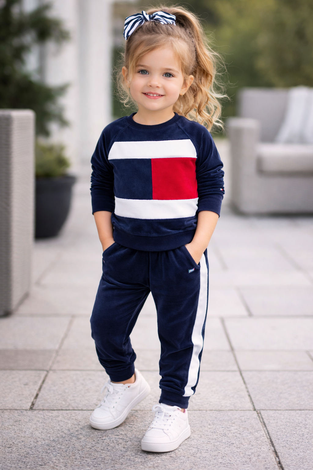 Tommy Hilfiger Sport Dark Navy Velour Tracksuit Set