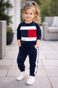 Tommy Hilfiger Sport Dark Navy Velour Tracksuit Set