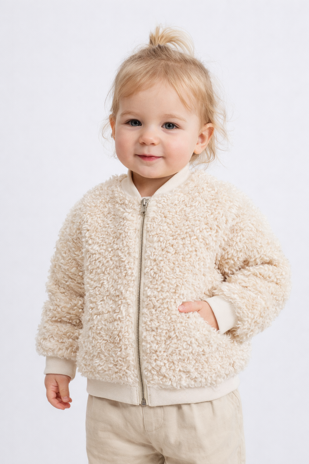 Zara Textured Faux Fur Jacket