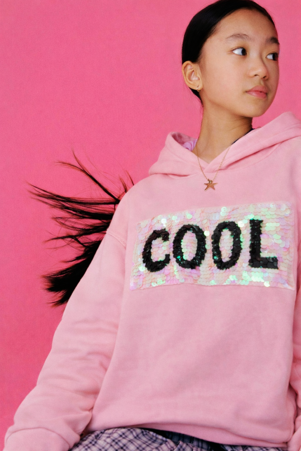 Zara Sequin “COOL” Hoodie