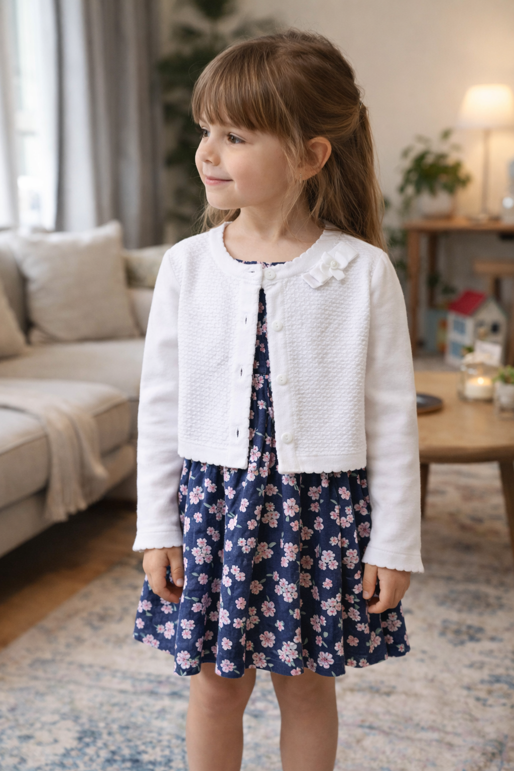Bonnie Jean Toddler Girls Cotton Pointelle Cardigan