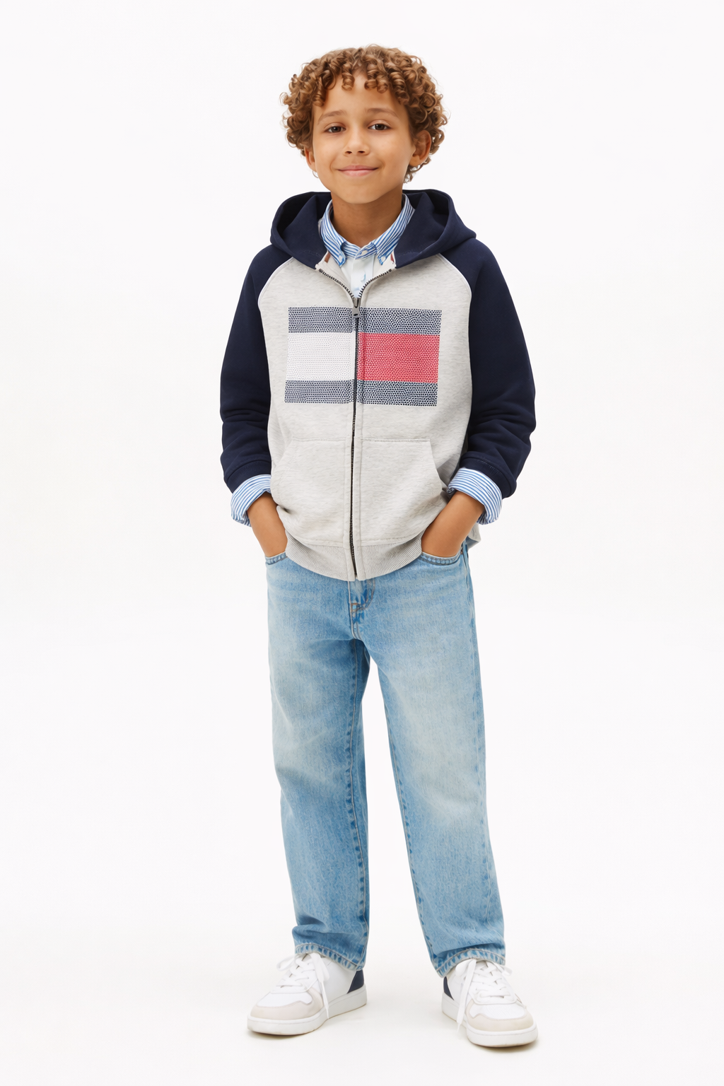 Tommy Hilfiger Toddler Boys Raglan Mini Dot Flag Hoodie