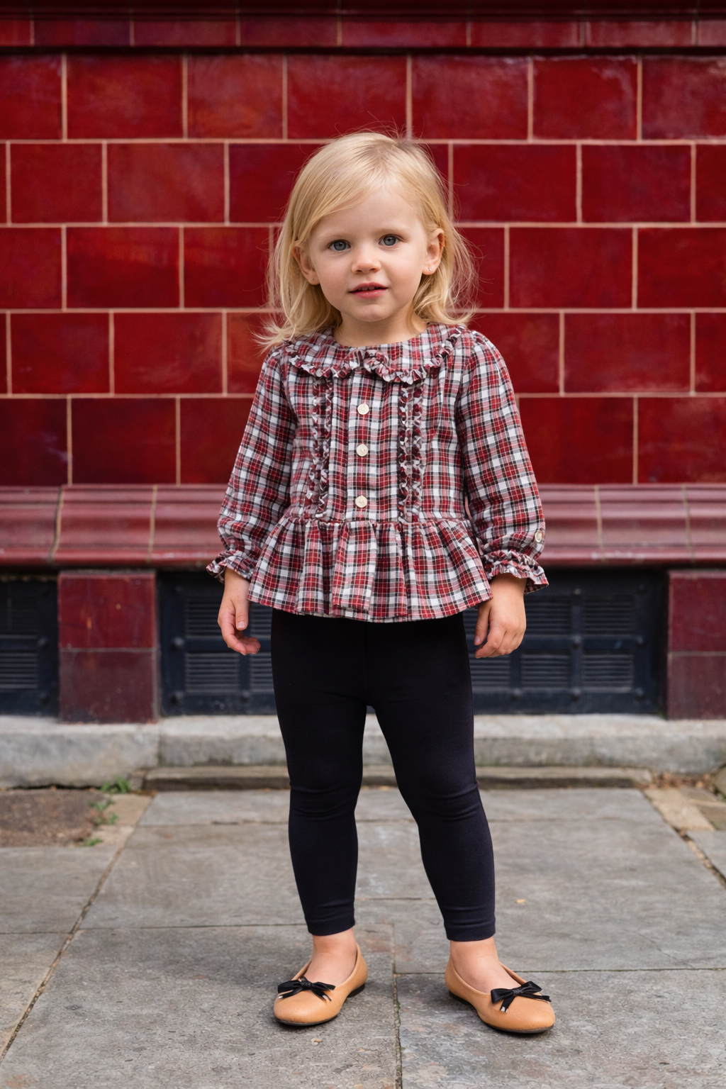 Ralph Lauren Plaid Poplin Shirt & Jersey Legging Set