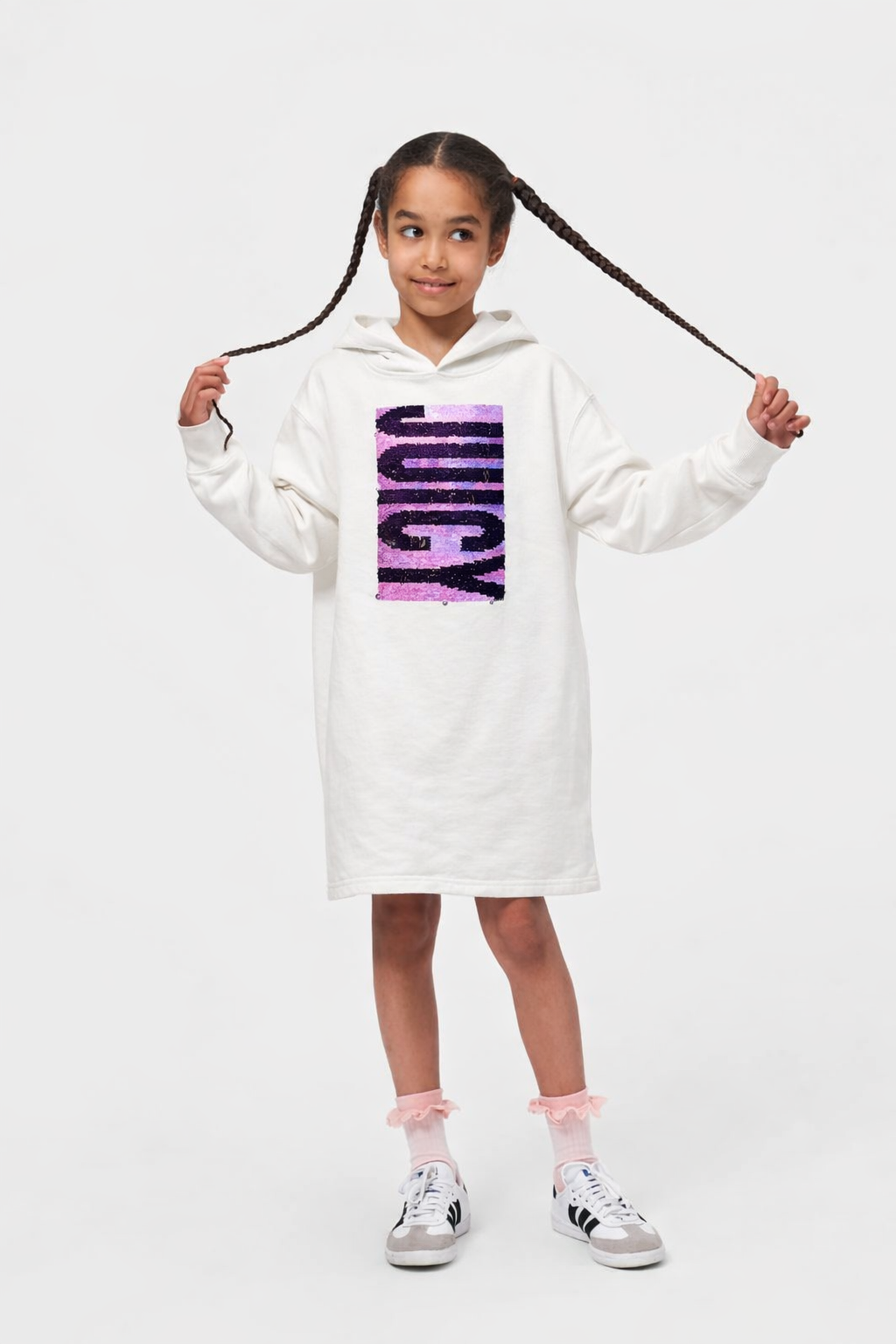 Juicy Couture Sequin Logo Hoodie Dress