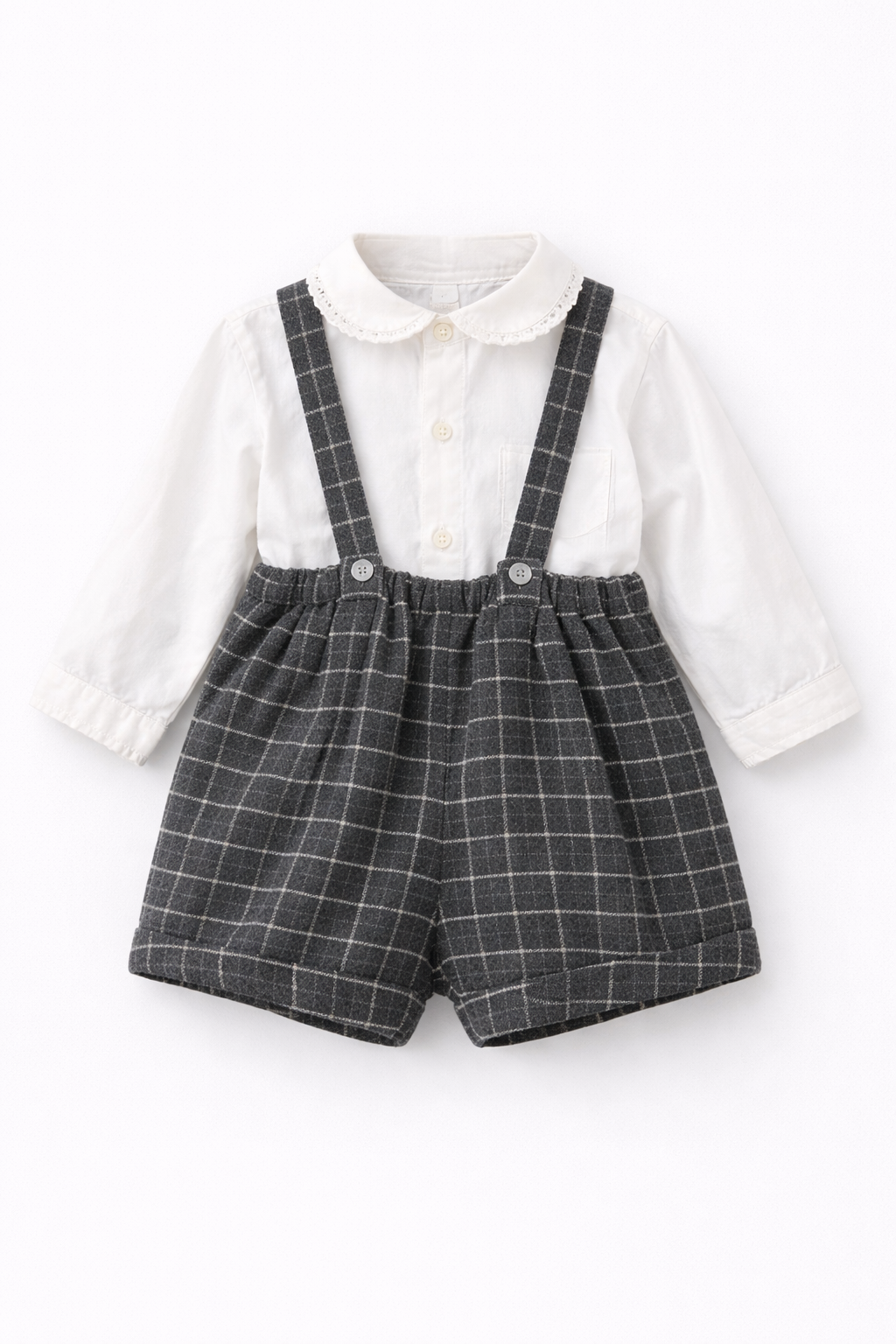ZARA Checked Suspender Shorts