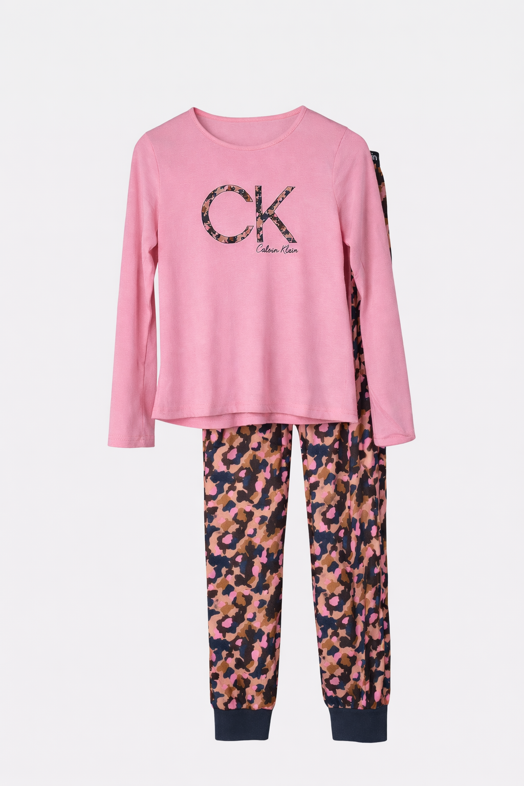 Calvin Klein CK Leo Big Girls 2-Piece Pajama Set – Pink