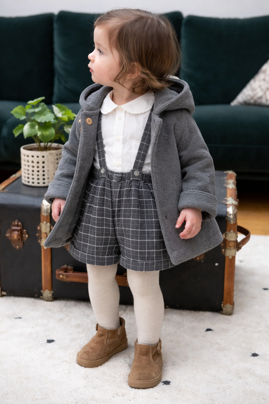 ZARA Checked Suspender Shorts
