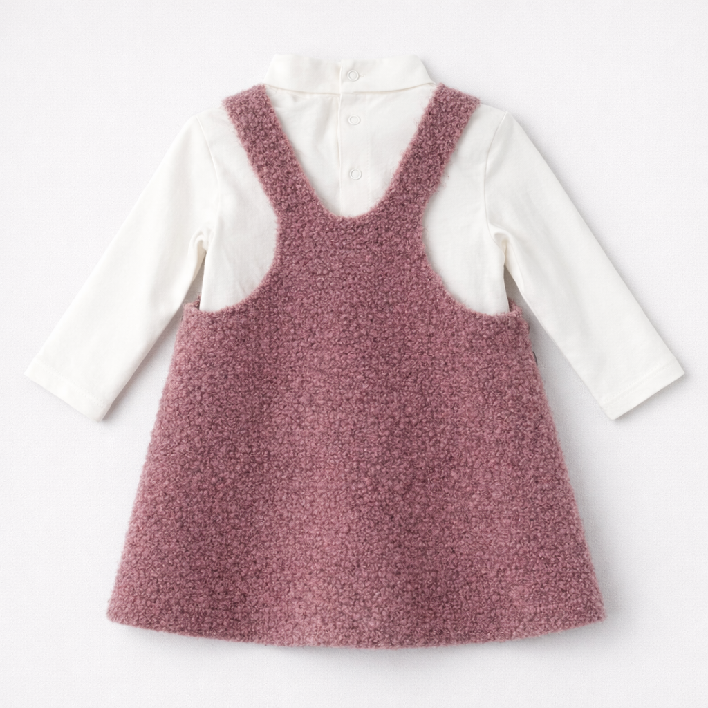 ZARA Pinafore Bouclé Dress & Blouse Set