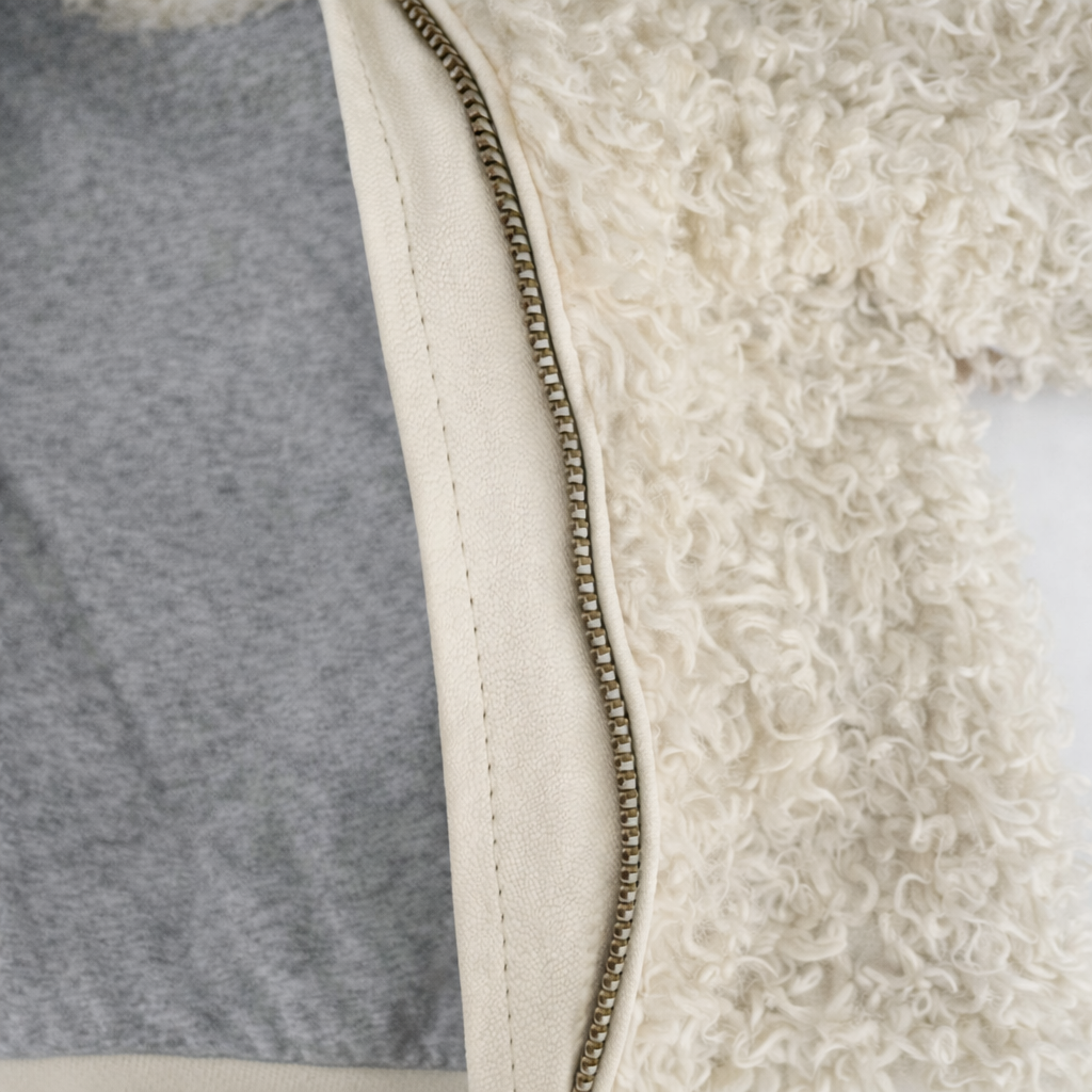 Zara Textured Faux Fur Jacket