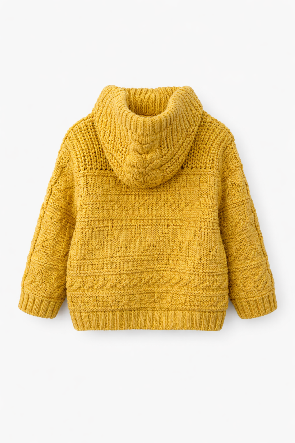 ZARA Textured Knit Hooded Cardigan