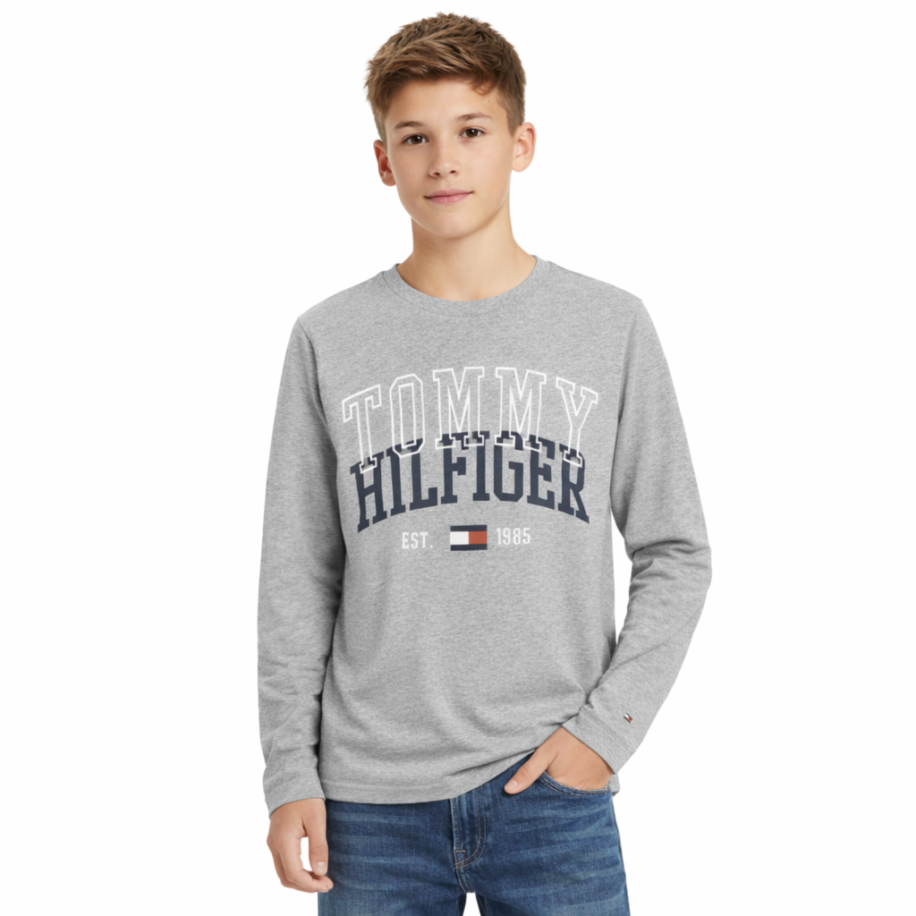Tommy Hilfiger Kids Boy's Graphic Embroidered T-shirt Long Sleeve