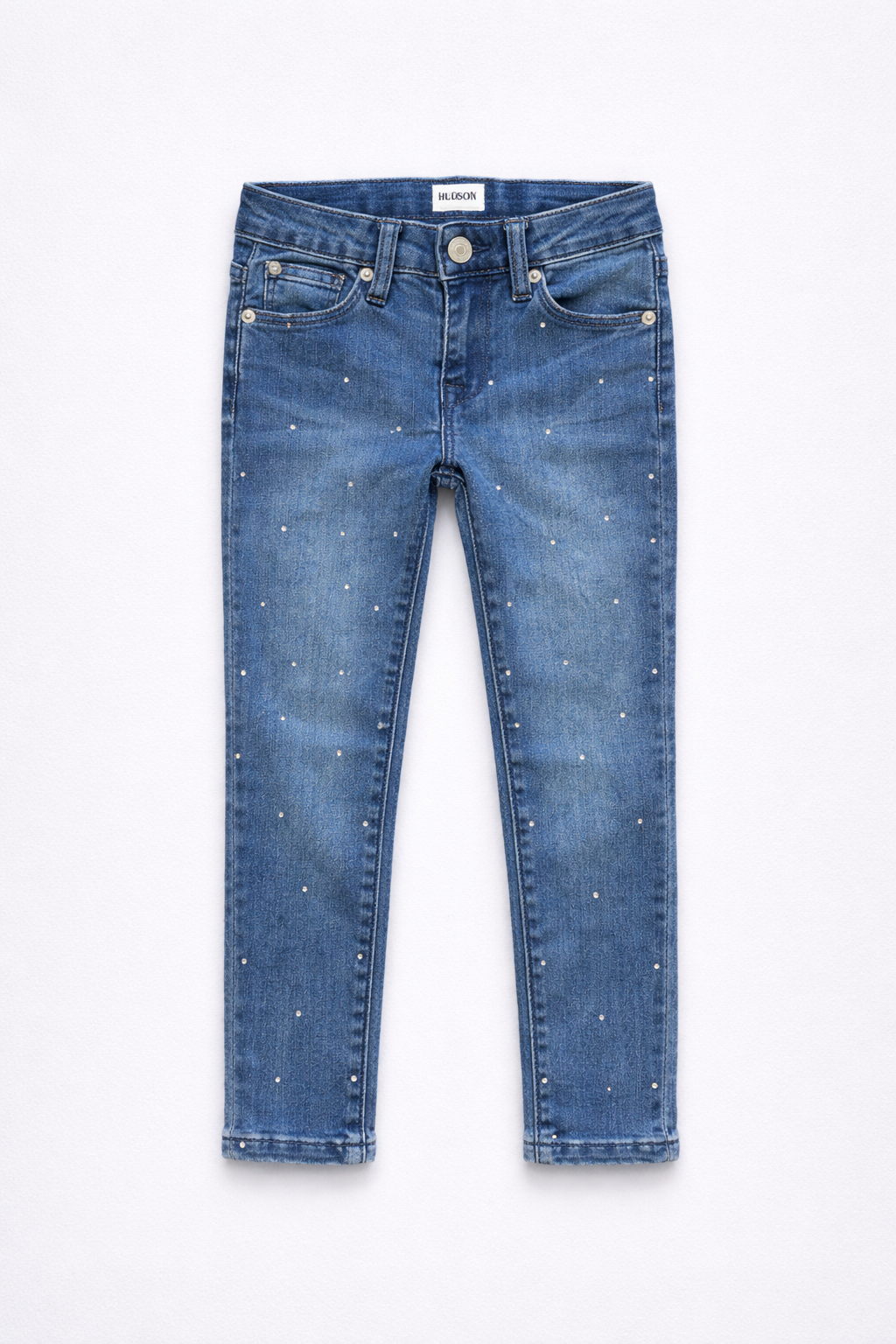 Hudson Kids Crystal-Embellished Skinny Jeans