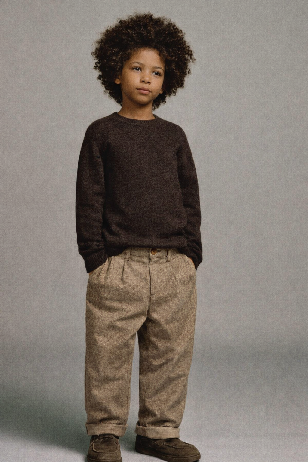 ZARA Textured Pleated Trousers