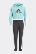 Adidas Hooded CROP Top Tracksuit set Crop Top&Pants