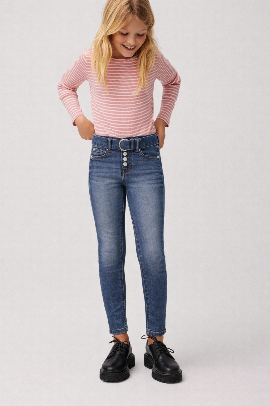 7 For All Mankind Girls Stretch Denim Skinny Jeans