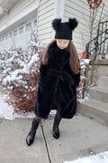 Twinset faux fur coat with belt for girls