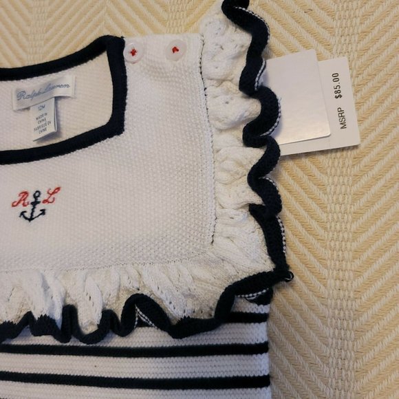 Ralph Lauren Crochet Knit Infants Romper