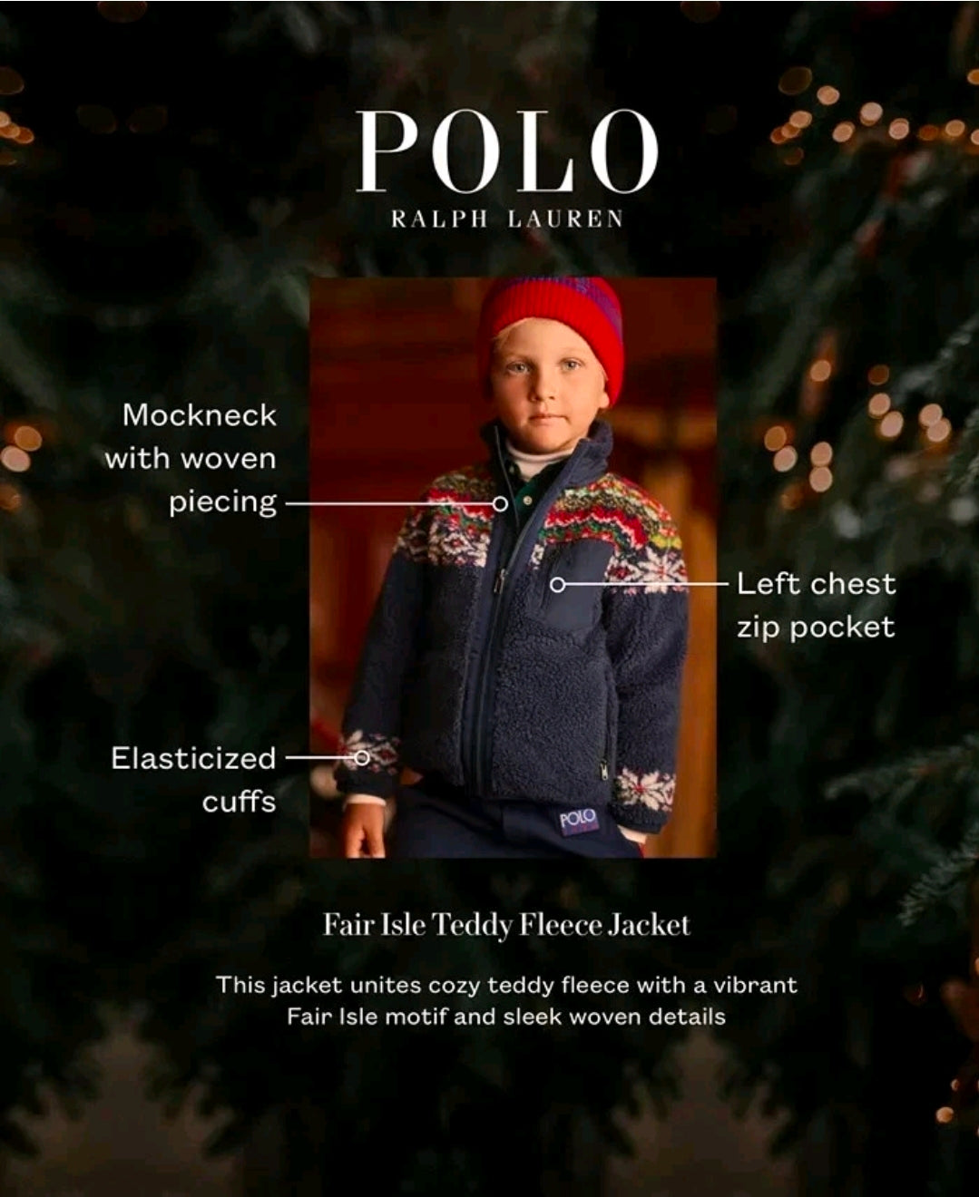 Ralph Lauren Fair Isle–Inspired Teddy Fleece Jacket