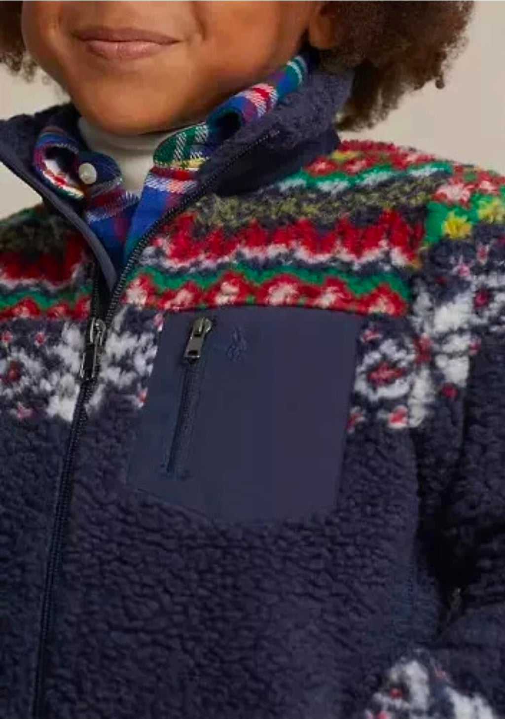 Ralph Lauren Fair Isle–Inspired Teddy Fleece Jacket
