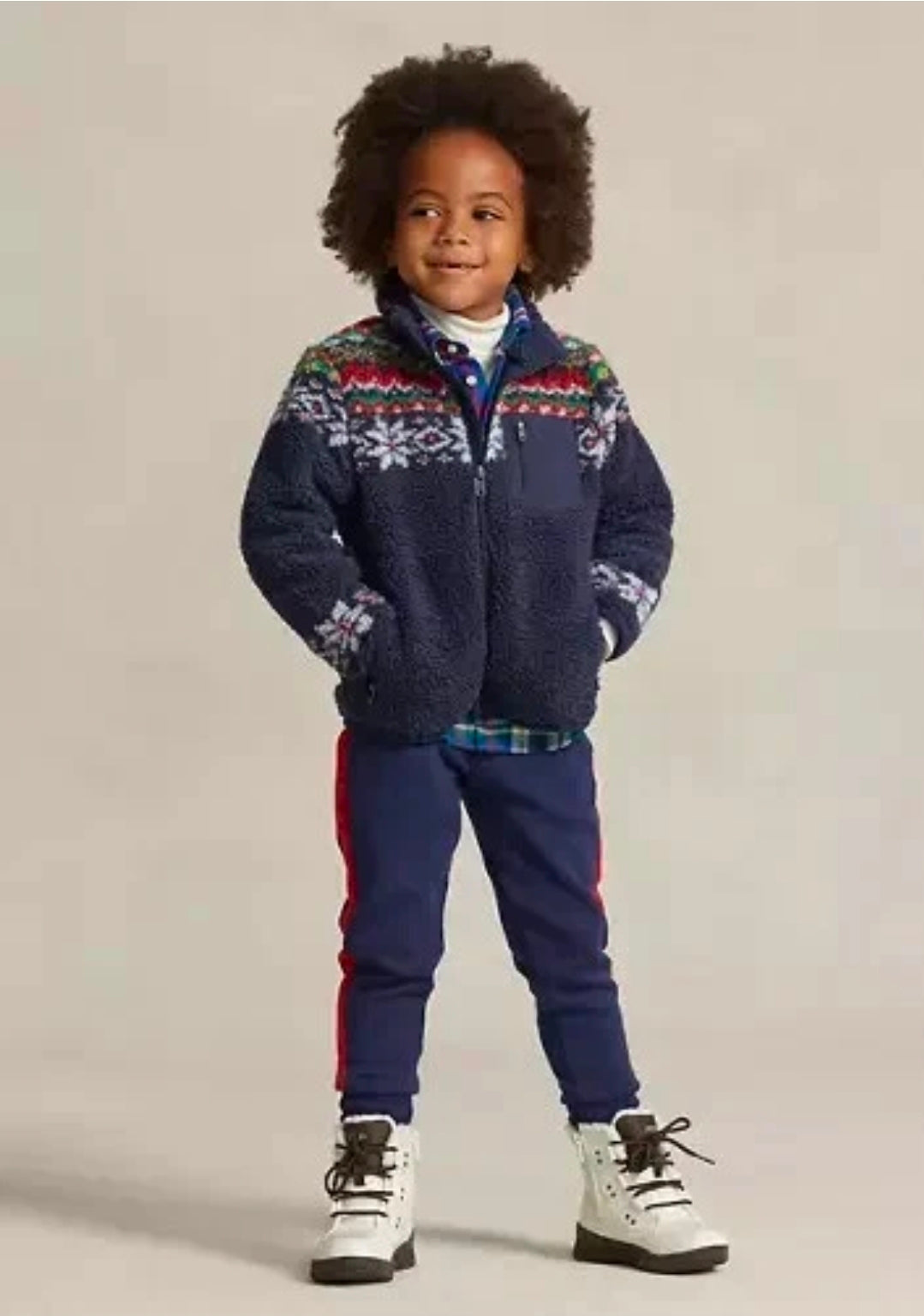 Ralph Lauren Fair Isle–Inspired Teddy Fleece Jacket